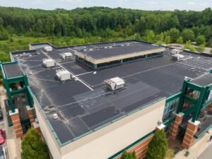 Commercial roofing installation on a commercial building in NYC
