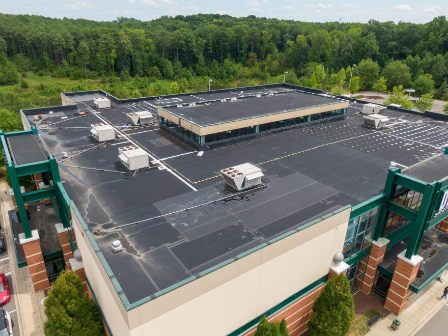 Commercial roofing installation on a commercial building in NYC
